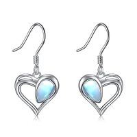 wholesale TOUPOP Moonstone Earrings Sterling Silver Dangle Drop Earrings Moonstone Jewelry Gifts For Women Mother Christmas Birthday -style_name:5-Heart