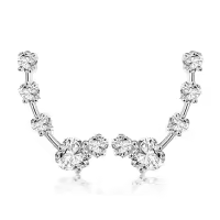 TOUPOP Sterling Silver Crystal Earrings Leverback Dangle Gift For Women-style_name:Heart Crawler Earring