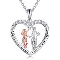 wholesale TOUPOP Sister Christmas Gifts From Sister/brother Two Three Four Five Sisters Necklace Sterling Silver Crystal Fashion Jewelry Gift For Women Friend Female Friendship Lasts Forever -style_name:Gifts for Sister from Brother-1