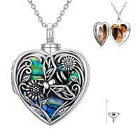 wholesale TOUPOP Heart Urn Locket Necklace For Ashes And Pictures 925 Sterling Silver Locket Cremation Jewelry With Abalone Shell Keepsake Memorial Gifts For Women（that Holds Pictures And Ashes） -style_name:Bee