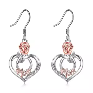 Mom Earrings -Rose Flower