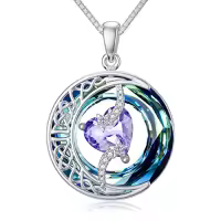 TOUPOP Sterling Silver Blue Crystal Birthstone Moon Star Pendant Necklace-color_name:A-06-June-Alexandrite