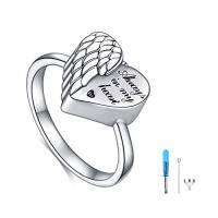 wholesale TOUPOP Memorial Gifts For Women Cremation Jewelry For Ashes 925 Sterling Silver Ashes Ring For Women Crystal Heart/sunflower/paw Print/angle Wing Urn Ring Memorial Jewelry Birthday Gifts For Women -ring_size:7,color_name:Wing
