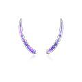 wholesale 925 Sterling Silver White Opal Curved Ear Climber Non-Hypoallergenic Crawler Earrings for Women Girls Gifts Jewelry 4cm Long-0-17