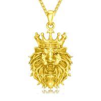 wholesale 925 Sterling Silver Lion/owl/eagle/wolf Necklace Pendant For Men Jewelry Christmas Gifts For Men -style_name:A004-Lion 0.94 inch