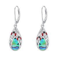 wholesale TOUPOP Filigree Abalone Shell Teardrop Earrings For Women 925 Sterling Silver Leverback Dangle Drop Earrings For Her Anniversary Chrsitmas Birthday Gifts -style_name:Ladybug
