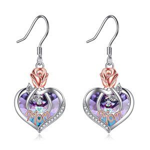 02 Feb-Mom Earrings with Heart Crystal