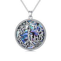 wholesale TOUPOP Christmas Gifts For Mom Tree Of Life Mother Necklace 925 Sterling Silver Mother And Daughter/son Jewelry Birthday Gifts For Women Grandma Wife -style_name:Abalone Shell-3 Children