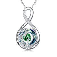 wholesale TOUPOP Birthstone Necklace For Women 925 Sterling Silver Moon And Star Pendant Necklaces I Love You To The Moon And Back Jewelry Anniversary Birthday Gifts For Her Wife Girlfriend Mom -color_name:05-May-Emerald