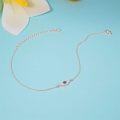wholesale 925 Sterling Silver Evil Eye Ankle Anklet w/ Blue Stone & CZs - Bohemian Beach Foot Jewelry-0-2