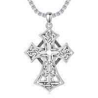 wholesale Cross Necklace 925 Sterling Silver Cross Pendant Christmas Fathers Day Birthday Gifts For Men Gifts For Father Gifts For Dad Brother Husband Son -style_name:C07 Celtic Cross