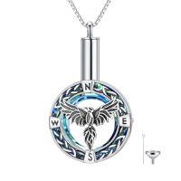 wholesale TOUPOP Urn Necklace For Ashes Sterling Silver Eagle Dragon Phoenix Bear Cremation Jewelry With Blue Circle Crystal Keepsakes Memorial Mothers Day Jewelry Gifts For Women Men -style_name:Celtic-Phoenix