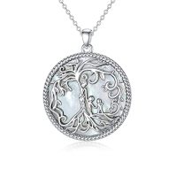 wholesale TOUPOP Christmas Gifts For Mom Tree Of Life Mother Necklace 925 Sterling Silver Mother And Daughter/son Jewelry Birthday Gifts For Women Grandma Wife -style_name:Mother of Pearl-2 Children