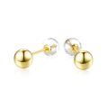 wholesale 18k Yellow Gold Polished Round Ball Stud Earrings For Women-0-6