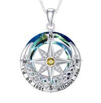 wholesale TOUPOP Graduation Gifts For Her, Sterling Silver Birthstone Compass Necklace Celtic Knot Jewelry Gifts For Her Girlfriend Wife, I'd Be Lost Without You -color_name:11-November-Topaz