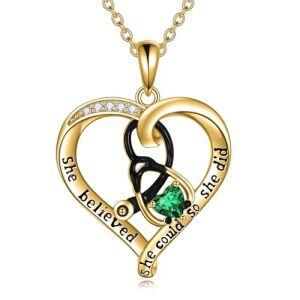 05 May-Emerald-Yellow Gold Plated