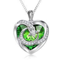 wholesale TOUPOP Birthstone Necklace For Women 925 Sterling Silver Moon And Star Necklaces Heart Crystal Jewelry Birthday Christmas Gifts Women Wife Girlfriend -color_name:05-May