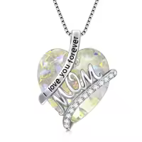 TOUPOP Sterling Silver 12 Birthstone I Love You Forever Heart Pendant Necklace-color_name:04-Apr