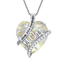 wholesale Mothers Day Gifts For Mom S925 Sterling Silver I Love You Forever Love Hear Mon Pendant Necklace With 12 Birthstone Jewelry Birthday Christmas Gifts For Women Grandma Mom Nana From Duaghter Son -color_name:04-Apr