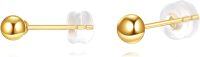 wholesale 14K Gold Nickel-Free Hypoallergenic 5mm Ball Stud Earrings, Premium Polished for Sensitive Skin, Classic Elegant Everyday Jewelry Gift-5mm