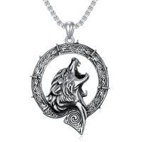 wholesale Viking Necklace 925 Sterling Silver Norse Jewelry For Fathers Day Anniversary Birthday Gifts Christmas Gifts For Men -style_name:F-Viking Wolf II