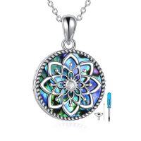 wholesale TOUPOP Urn Necklace For Ashes Sterling Silver Abalone Shell Cremation Jewelry For Ashes Jewelry Gifts For Nature Lovers Keepsake Memorial Jewelry For Women -style_name:23-Lotus