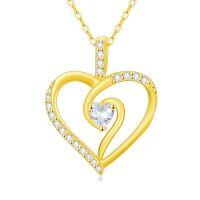TOUPOP 14k Solid Gold Infinity Heart Necklace For Women Real Gold Jewelry Birthday Christmas Gifts For Her Girlfriend Mom Wife 18 Inches-style_name:C-Inifinity Heart
