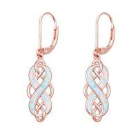 wholesale 925 Sterling Silver Celtic Knot Earrings Opal Dangle Earrings Celtic Irish Jewelry Christmas Gifts For Women -color_name:1-Rose Gold Celtic Kont