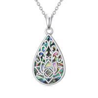 wholesale Abalone Lotus Necklace 925 Sterling Silver Lotus Flower Necklace Yoga Pendant Abalone Jewelry Christmas Gifts For Women -style_name:8-NA