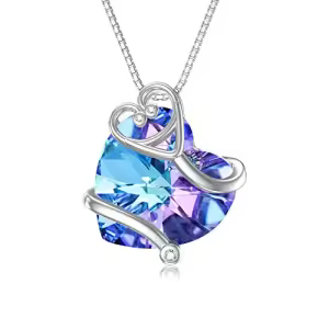 C-Stethoscope Necklace-Purple Heart Crystal