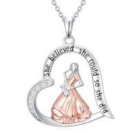 wholesale TOUPOP Ballet/violin/cello/flute/piano/saxophone/accordion/harp Necklace For Women 925 Sterling Silver Ballet Instrument Pendant Jewelry Music Lover Christmas Christmas Gifts For Women -style_name:Saxophonist