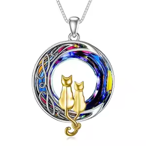2 Cats(Yellow Gold and Yellow Gold)-Volcano Crystal-02-E