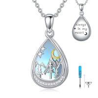 wholesale TOUPOP Urn Necklace For Ashes Sterling Silver Moonstone Cremation Jewelry For Ashes Jewelry Gifts For Nature Lovers Keepsake Memorial Jewelry For Women -style_name:8-Mountain
