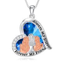 wholesale TOUPOP Sister Gifts From Sister 925 Sterling Silver 2/3 Sisters Necklace Birthday Christmas Jewelry Gifts For Women Daughter Sister -style_name:Three