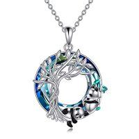 wholesale TOUPOP Tree Of Life Animal Necklace 925 Sterling Silver Crystal/abalone Shell Animal Pendant Jewelry Birthday Mothers Day Gifts For Women Mom Wife Her -style_name:1-Crystal-Panda