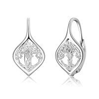 wholesale TOUPOP Leverback Earring For Women Sterling Silver Dangle Drop Hoop Earrings For Women Birthday Anniversary Christmas Gifts -style_name:6-Celtic Tree of Life