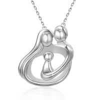 TOUPOP 925 Sterling Silver & Stone Sister/Mom Necklace Birthday Christmas Gifts-style_name:D002-Family Necklace