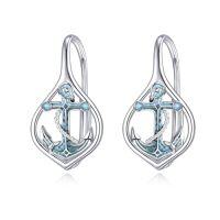 wholesale TOUPOP Ocean Leverback Earrings 925 Sterling Silver Sea Animal Beach Turquoise Dangle Drop Earrings Jewelry Christmas Birthday Gifts For Women Daughter Friends -style_name:04-Anchor