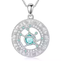 TOUPOP Sterling Silver Birthstone Zodiac Constellation Necklace-style_name:12-Sagittarius(11.23-12.21)-Topaz