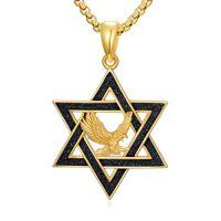 wholesale Gold Star Of David Necklace 925 Sterling Silver Cross/lion/eagle/dragon/phoenix/celtic Knot Pendant Jewish Jewelry Christmas Gifts For Men Women -style_name:Eagle