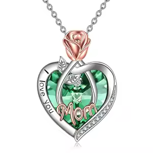 08 Aug-Mom Necklace with Heart Crystal