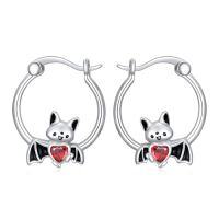 wholesale Hypoallergenic Panda/cat/bat Hoop Earrings For Women 925 Sterling Silver Animal Huggie Hoop Earrings Jewelry Christmas Gifts For Sensitive Ears -style_name:Bat