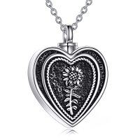 wholesale TOUPOP Necklace For Women S925 Sterling Silver Pendant Necklaces Jewelry Gifts For Women Her Wife Mom Daughter Birthday Anniversary Christmas Gifts -style_name:Sunflower Heart Ashes Necklace