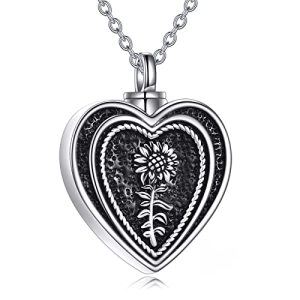 Sunflower Heart Ashes Necklace