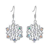 wholesale Lotus Chakra/axolotl/hummingbird/sea Turtle Earrings For Women S925 Sterling Silver Lotus Cute Animals Jewelry Dangle Drop Earrings For Women Christmas Birthday Gifts -style_name:Chakra Lotus