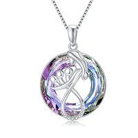 wholesale TOUPOP Mothers Day Gifts For Mom Mother Of 1 To 3 Daughter/son Necklace Sterling Silver Family Pendant Necklaces With Crystal Jewelry Birthday Gifts For Women -style_name:2-Mother of 3