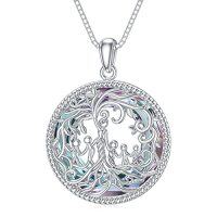 wholesale TOUPOP Christmas Gifts For Mom, Mothers And Daughter/son Necklace, 925 Sterling Silver Tree Of Life Crystal Jewelry Birthday Gifts For Women Mother Grandma Wife -color_name:E-Mother and 5 Child-Purple Crystal