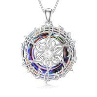 wholesale TOUPOP Music Lover Necklace For Women - S925 Sterling Silver Rotating Note Pendant With Blue Crystal - Musical Jewelry Gift For Her, Mom, Birthday -style_name:Volcano