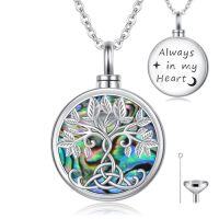 wholesale TOUPOP Urn Necklace For Ashes Sterling Silver Abalone Shell Cremation Jewelry For Ashes Jewelry Gifts For Nature Lovers Keepsake Memorial Jewelry For Women -style_name:19-Tree of Life