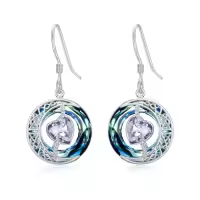 TOUPOP Sterling Silver Blue Crystal Moon Star Dangle Earrings-color_name:06-June-Alexandrite